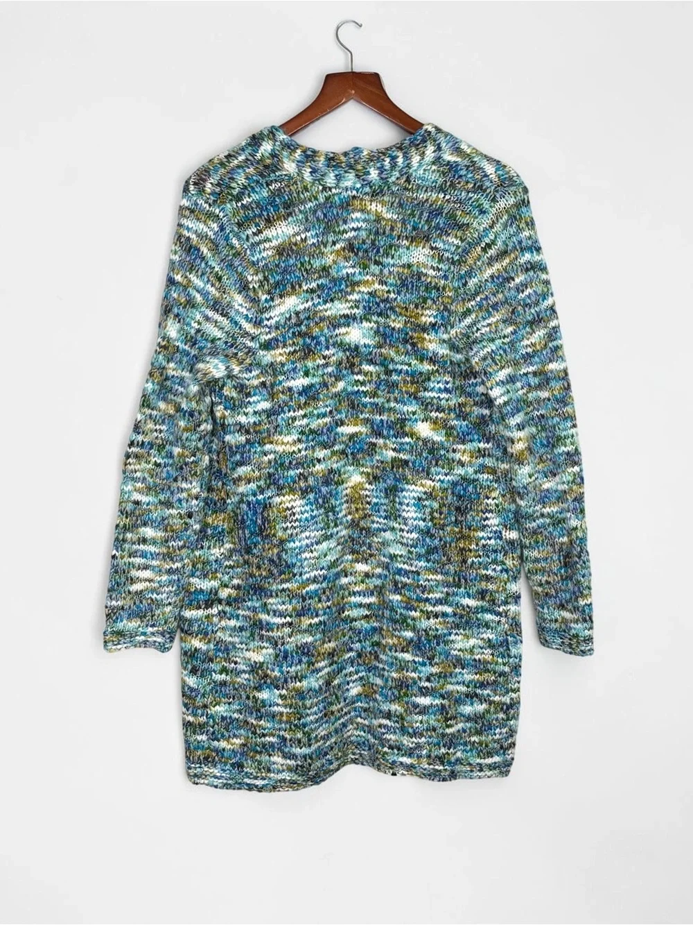 J. Jill Clarendon Space Dye Open Front Knit Duster Cardigan Size S